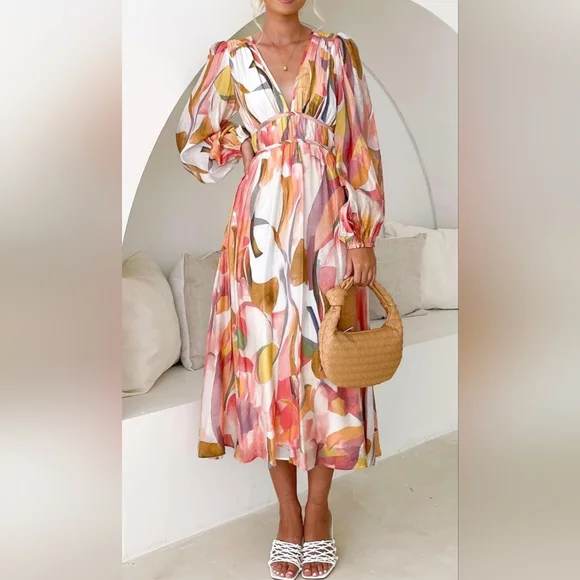 Maxigerui Long Sleeve Boho Maxi #634 - Picture 8 of 9